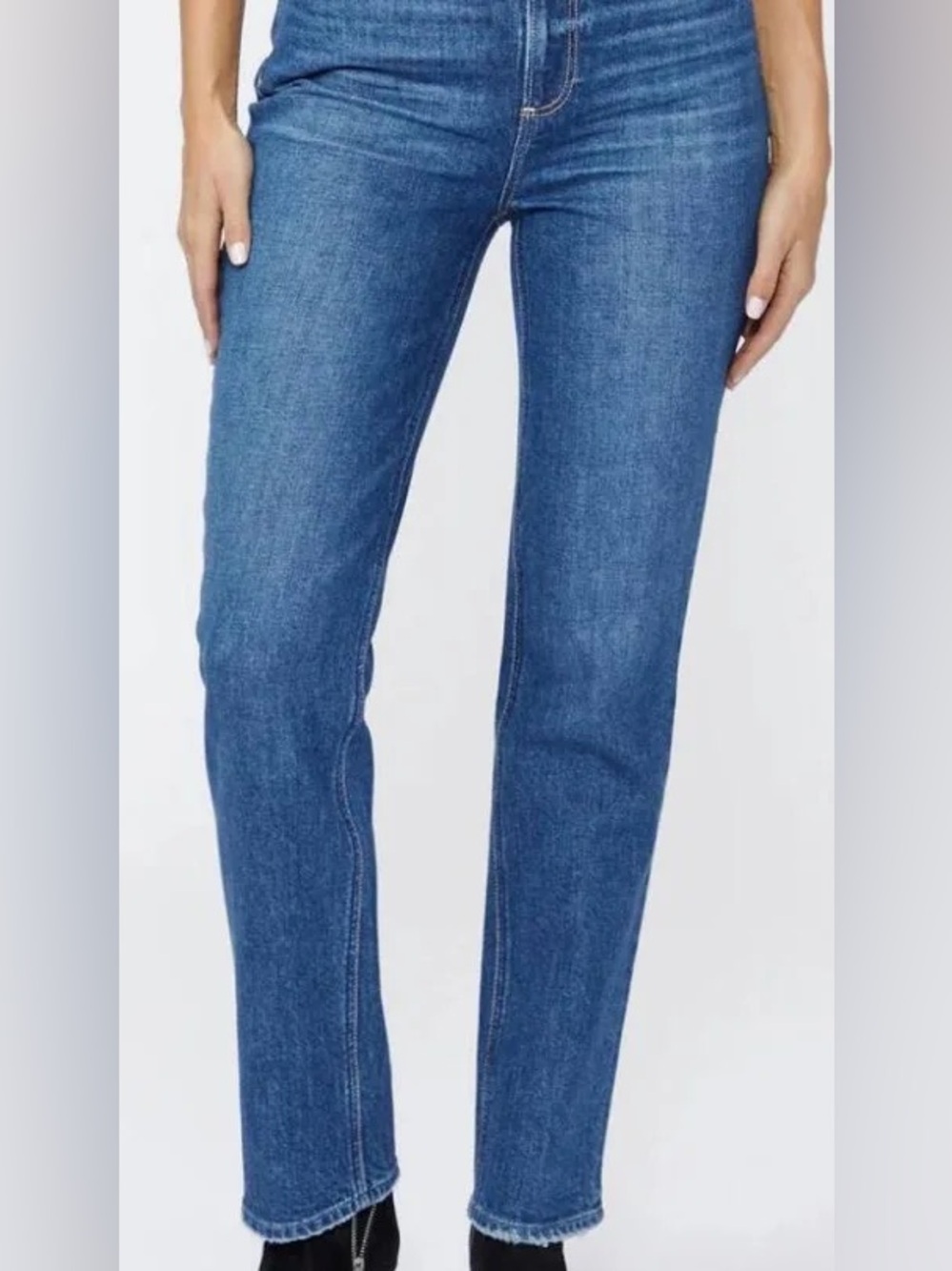 Paige 29 Stella medium Wash High Waisted Straight Leg denim blue Jeans 28 inseam